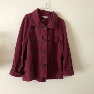 LOFT | Wine colored Utility Jacket